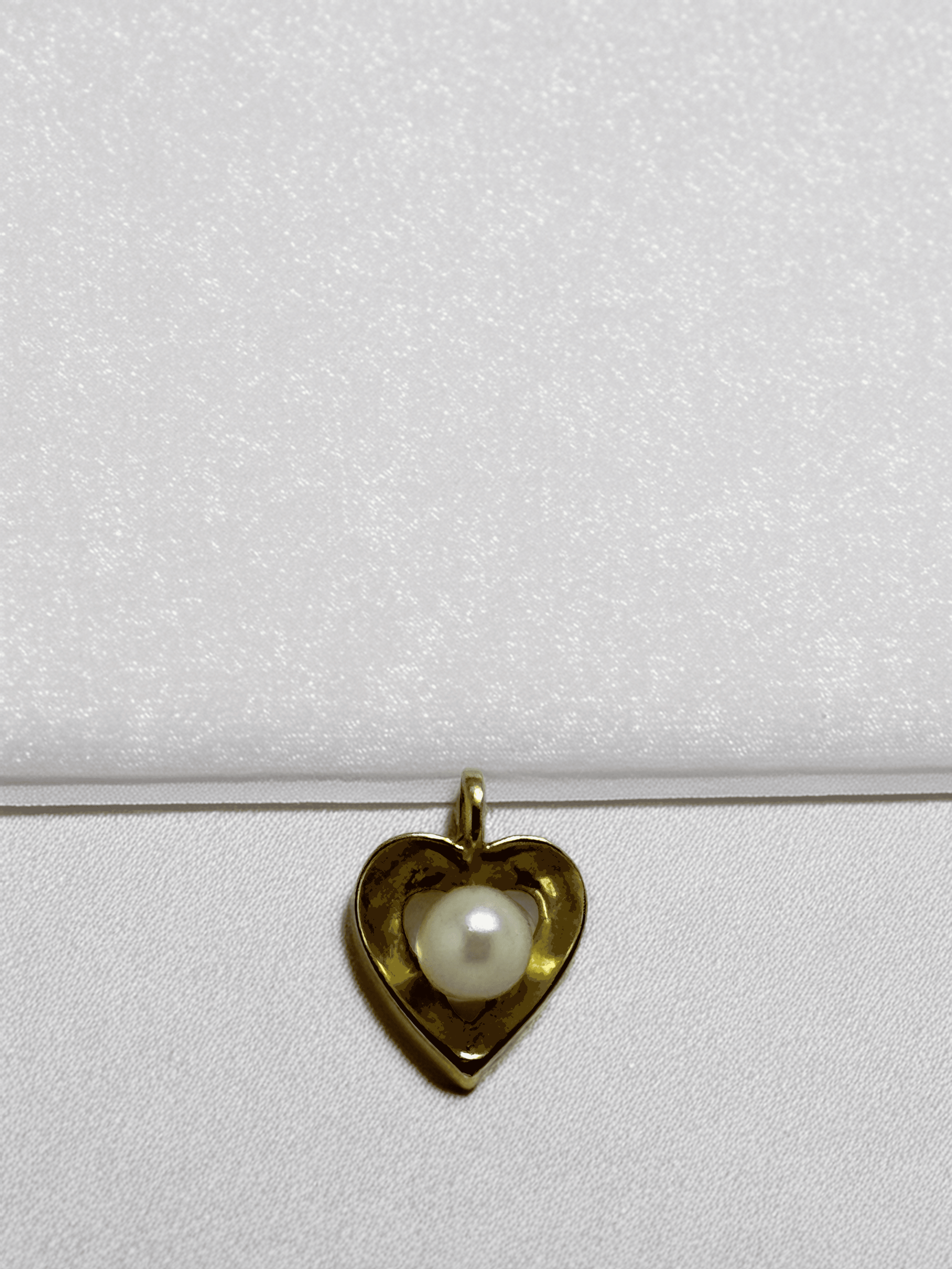 14K Gold Heart Pendant with Pearl 1.8g Elegant Fine Jewelry - $450 - Lumezza Jewelry