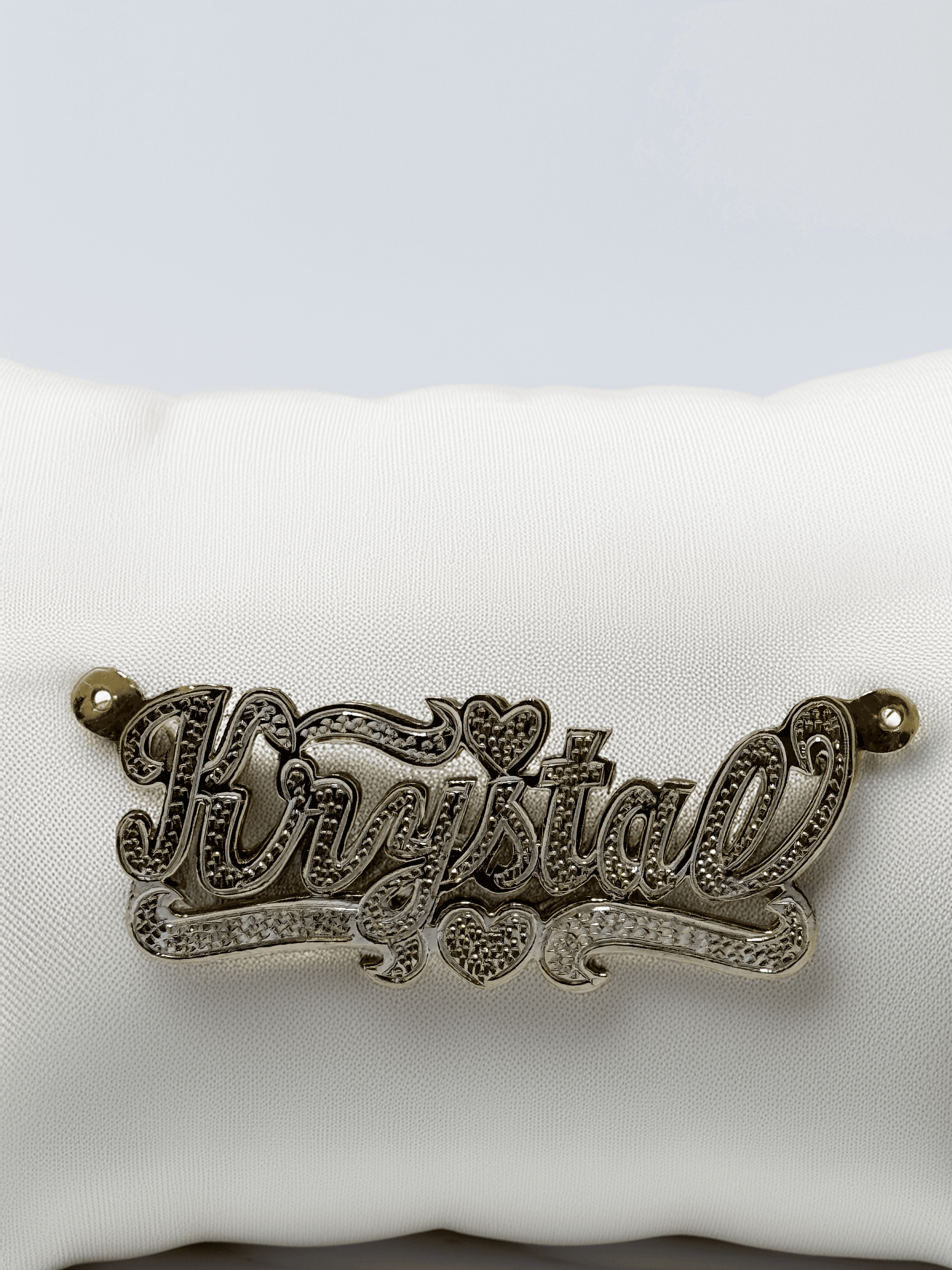 14K Solid Gold “Krystal” Name Pendant 6.5g Script Custom Personalized Jewelry - $1,500 - Lumezza Jewelry